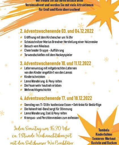 Vereinsadvent am Florianiplatz ab 03.12.2022