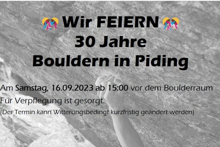 30 Jahre Boulderhalle Piding